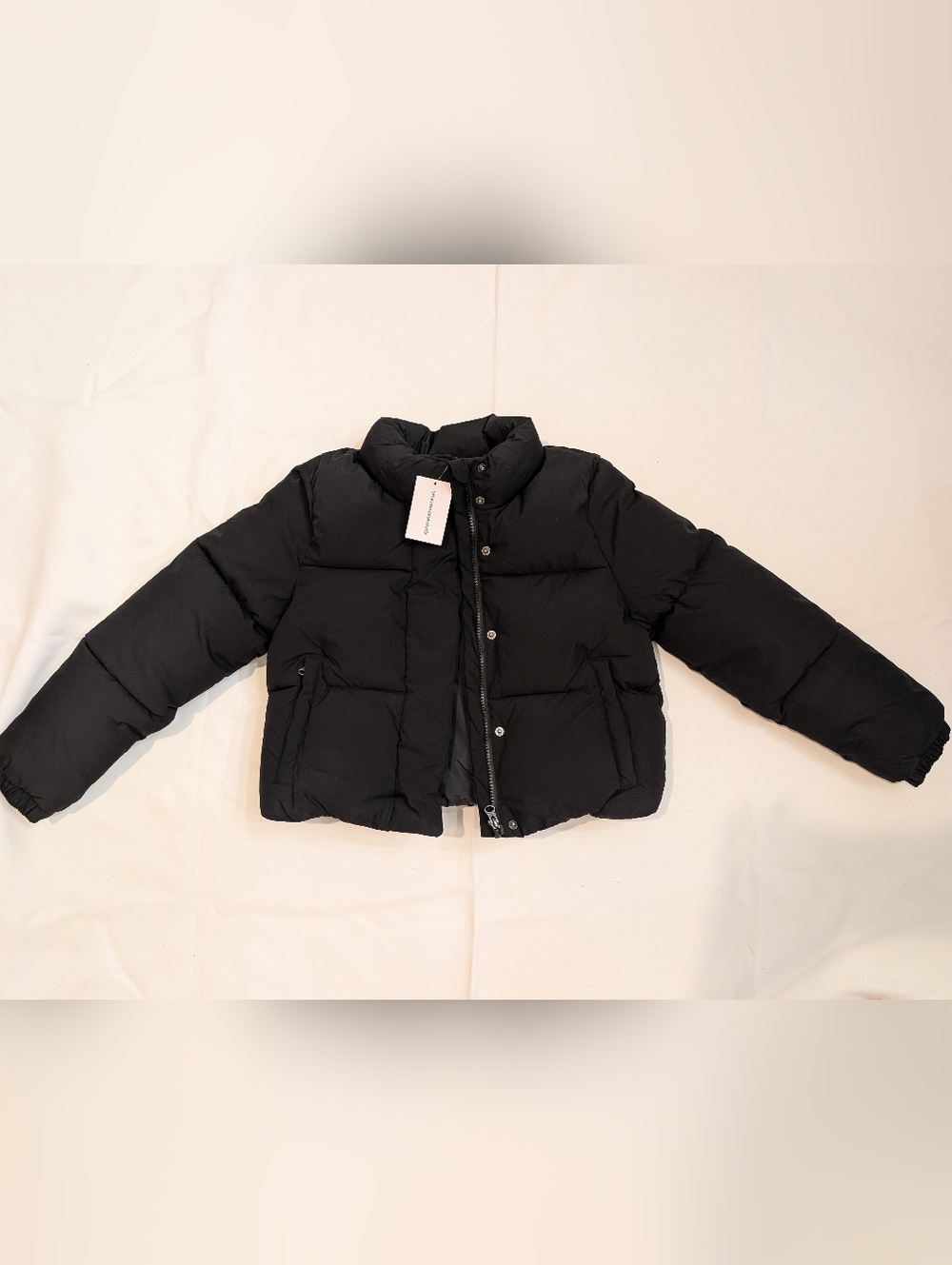 Black Puffer Jacket for Kids - Classic Winter Coat Size S/8 Years NWT